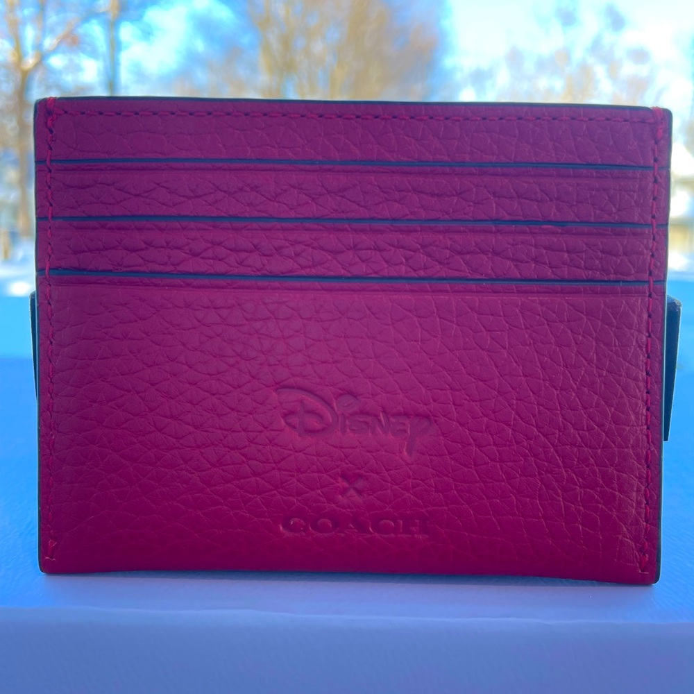 NWT!❤️❤️ COACH DISNEY X CARD CASE IN LEATHER WITH MOTIF! - Picture 3 of 6